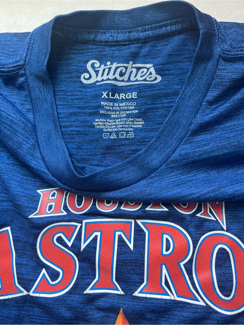 Stitches Blue Houston Astros Graphic Tee with Red Accent